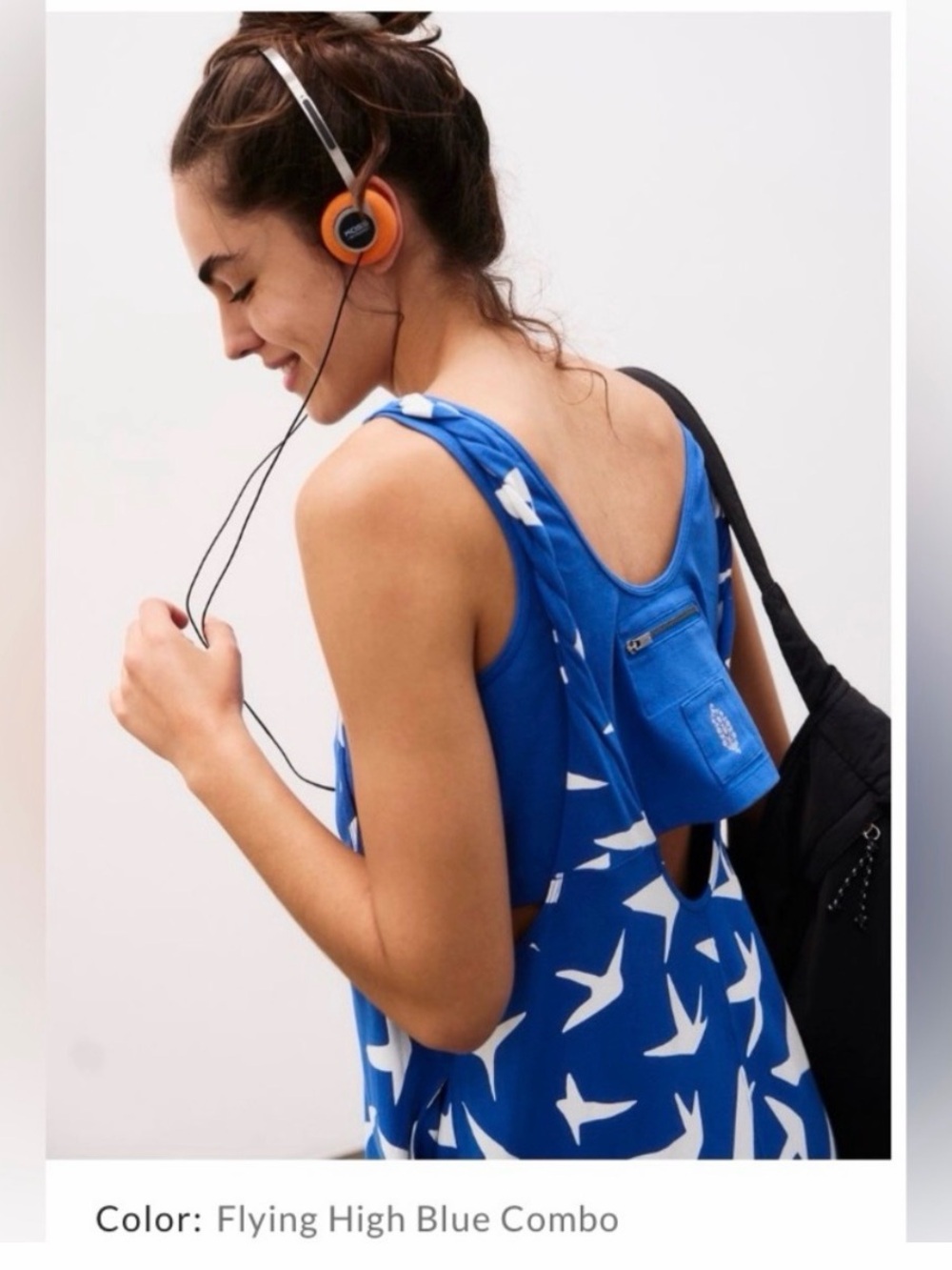 Free People Hot Shot Twisted Back Printed Maxi in Flying High Blue - L - Picture 3 of 7